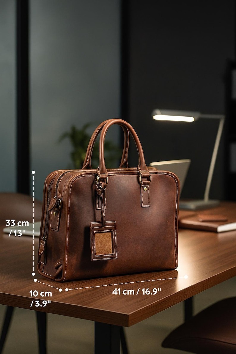 Custom Leather Briefcase for Men, Personalized Work Bag, Fathers Day Gift, Gift
