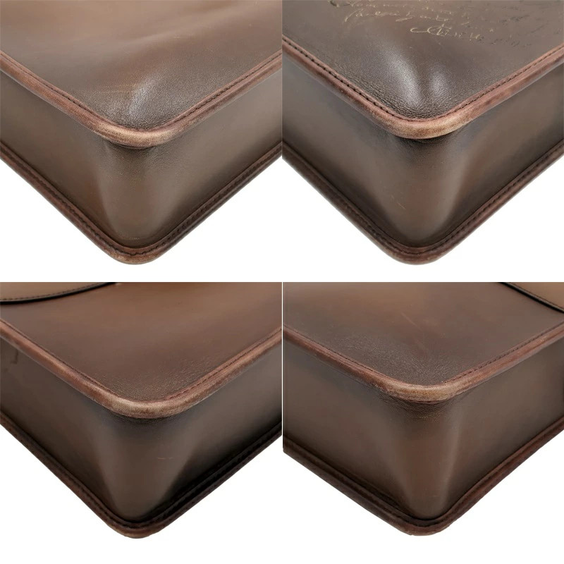 Berluti Briefcase Calligraphy Brown Leather W40×D8×H29cm Business Bag Men’s Au