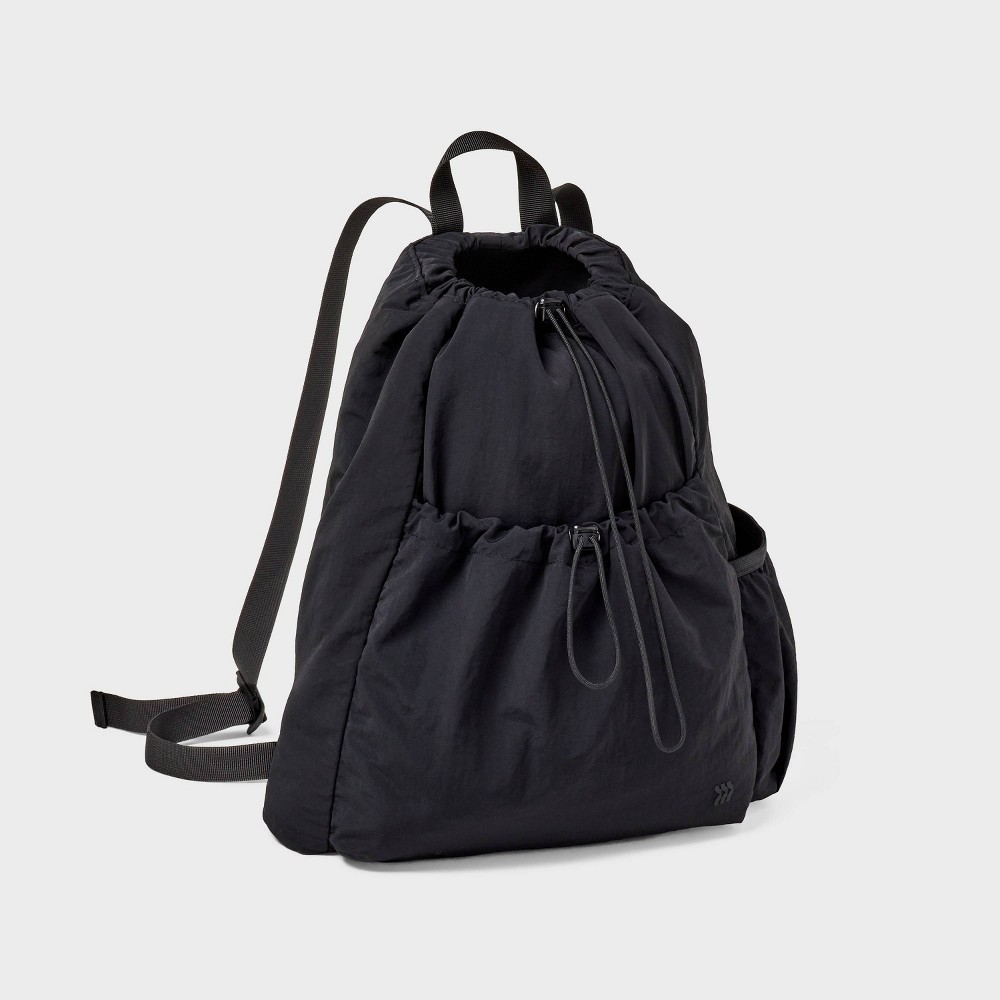 All in Motion 20L Cinch Backpack Black Water Repellent New