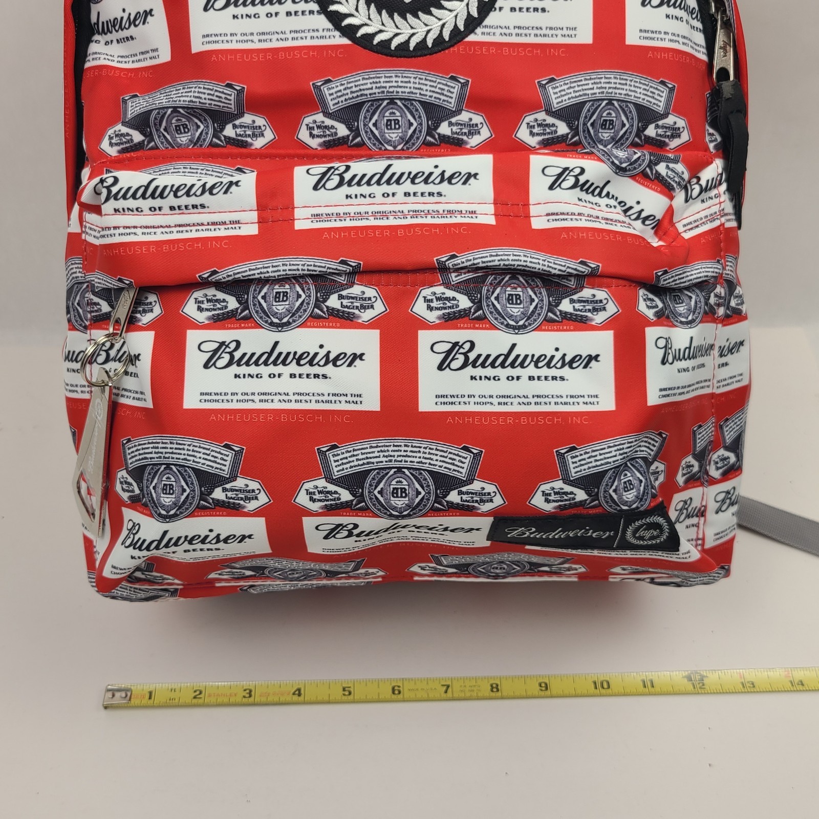 Hype X Budweiser Beer Collaboration Backpack w/ Bottle Opener All Over Print Red