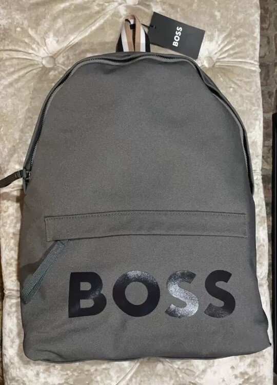 HUGO BOSS LOGO PRINT BACKPACK Travel BAG NWT Navy Blue AUTHENTIC NEW 50439196