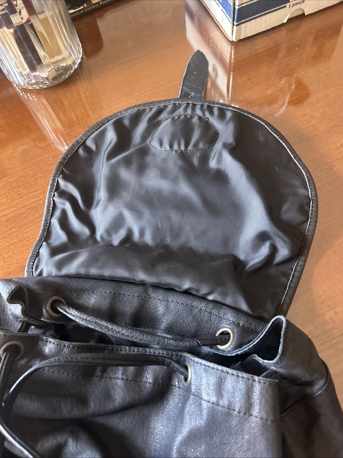 Leather Backpack Camel Cigarette Adv Dark Brown Distressed Multi Pocket Bag