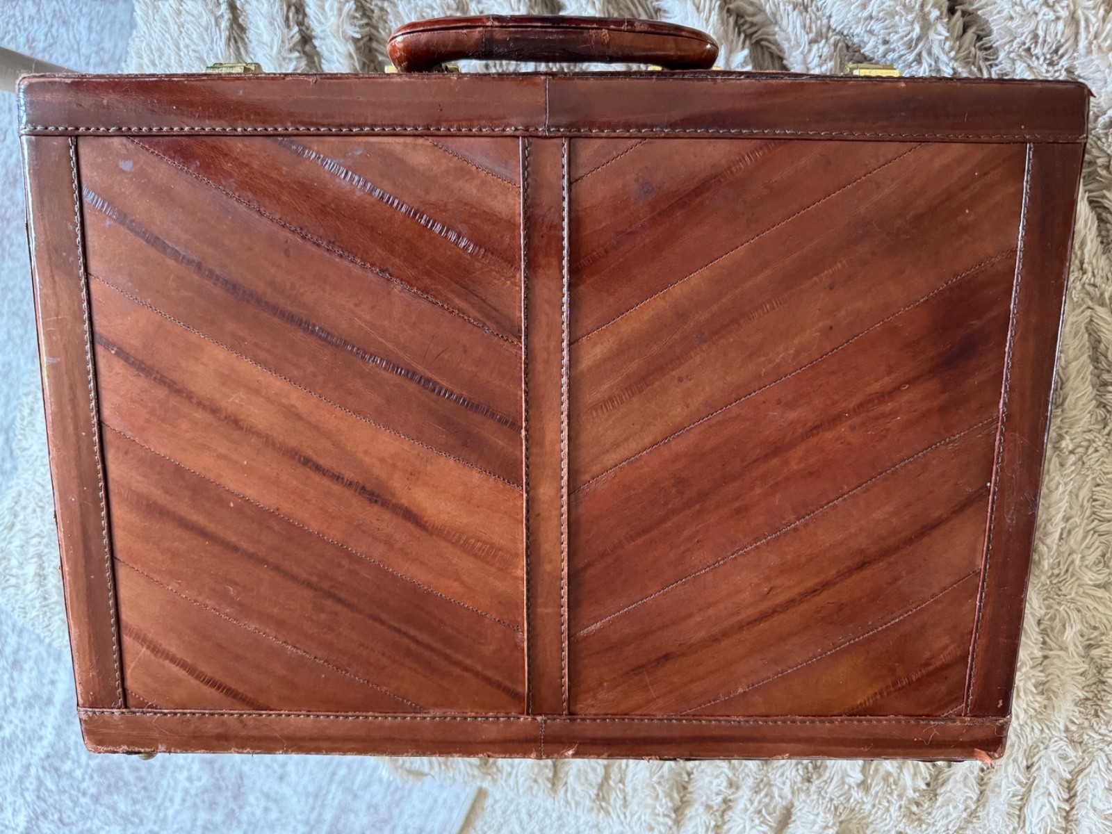 Vintage Eel Skin EXPANDABLE Leather Briefcase