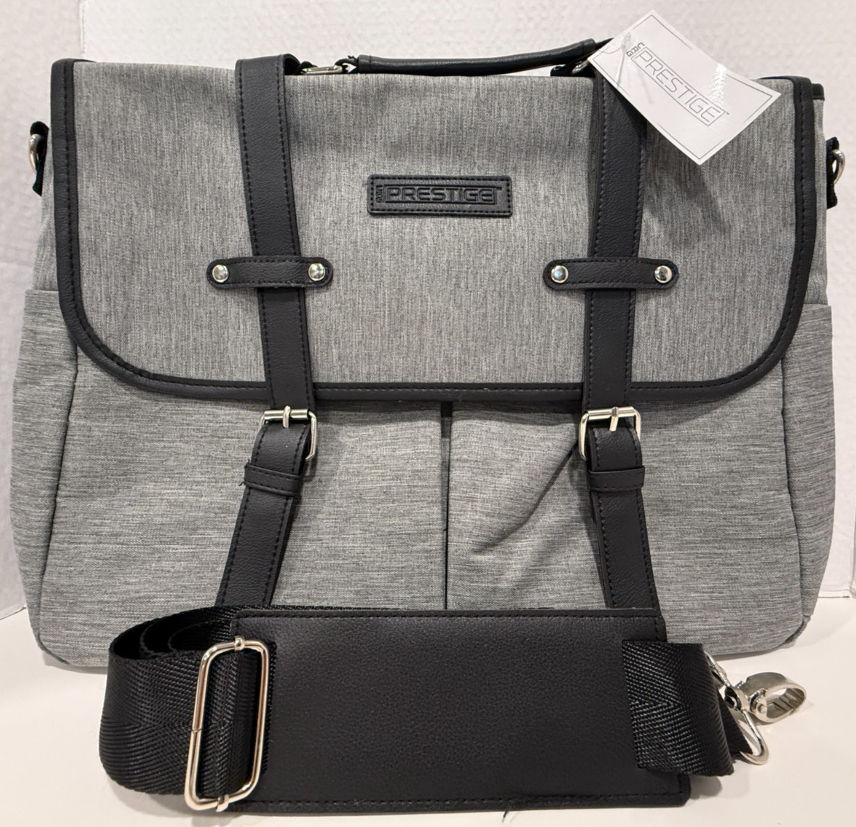 PRESTIGE 15″ MESSENGER BAG GRAY NEW WITH TAGS
