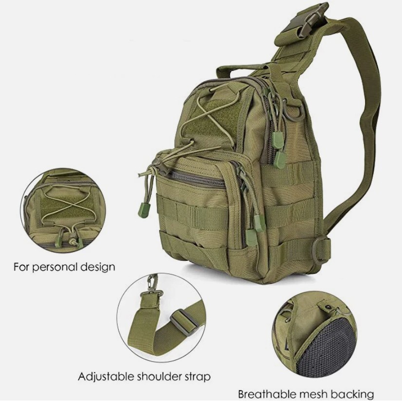 Men Outdoor Tactical Backpack Shoulder Sling Bag Chest Pack Sport Travel Hiking