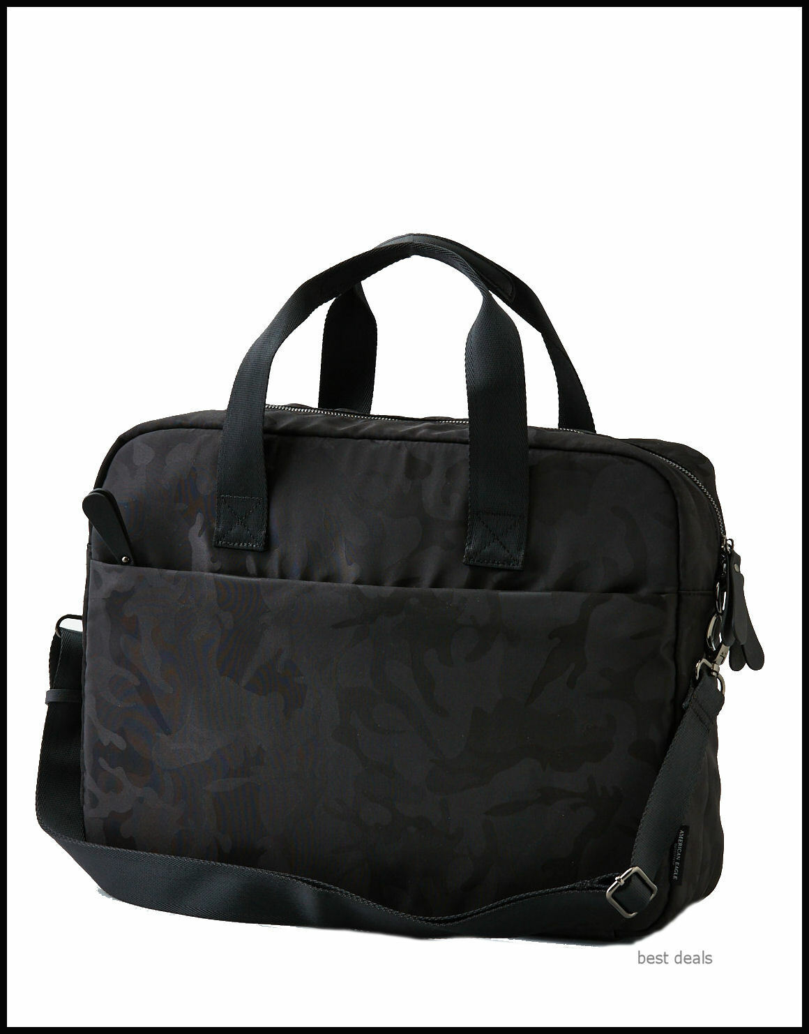 American Eagle Outfitters Mens AEO Messenger Shoulder Bag Camo BLACK 1505-5246