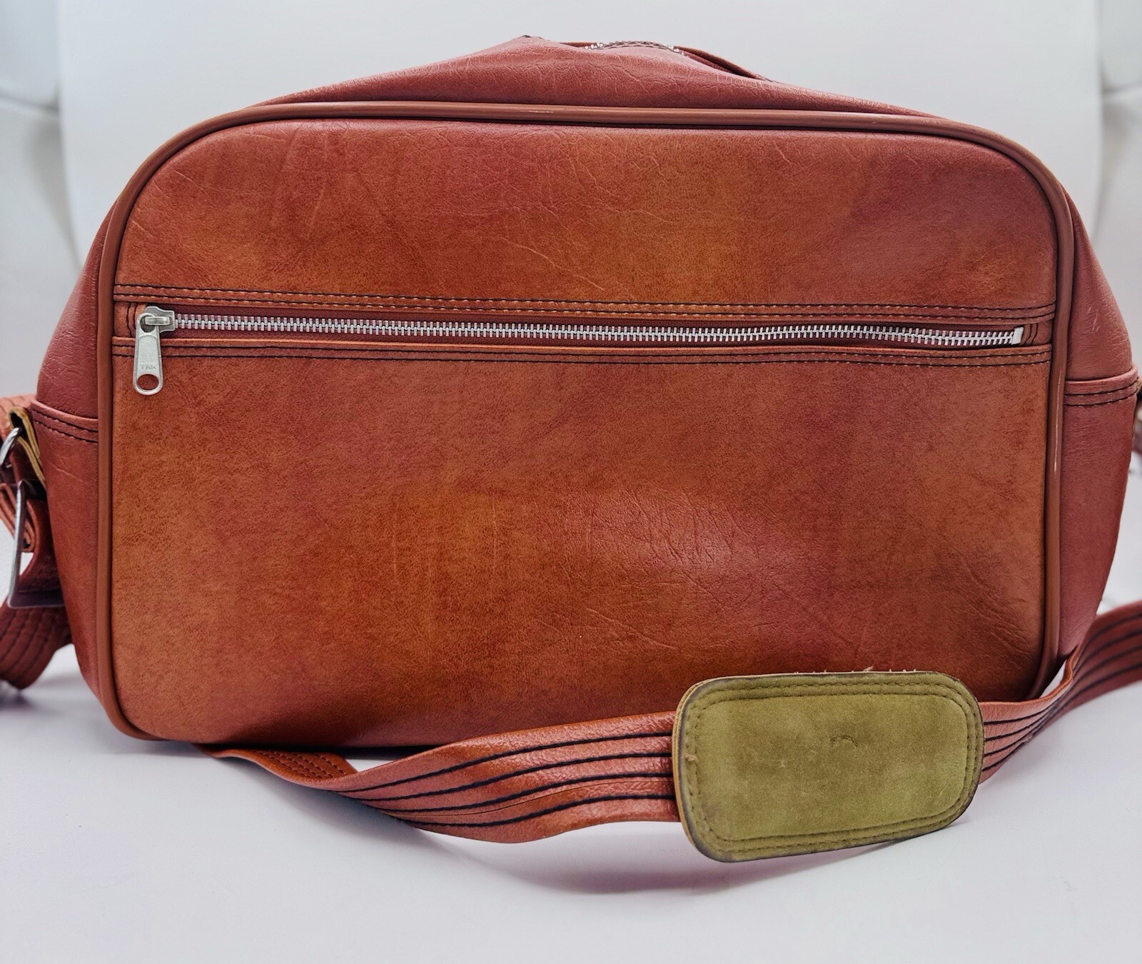 Vintage Sears Leather Bag Briefcase Carry-On Travel Hobo 18″x 11″x 6.5″
