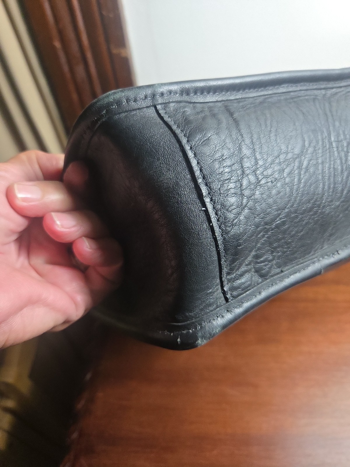 JACK GEORGES Vintage Briefcase Leather Black