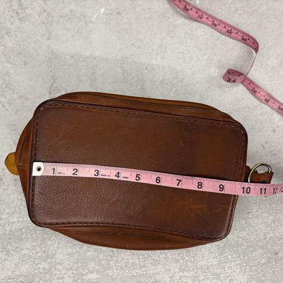 Bosca || Vintage Leather Shave Kit Dopp Kit Toiletry Travel Brown