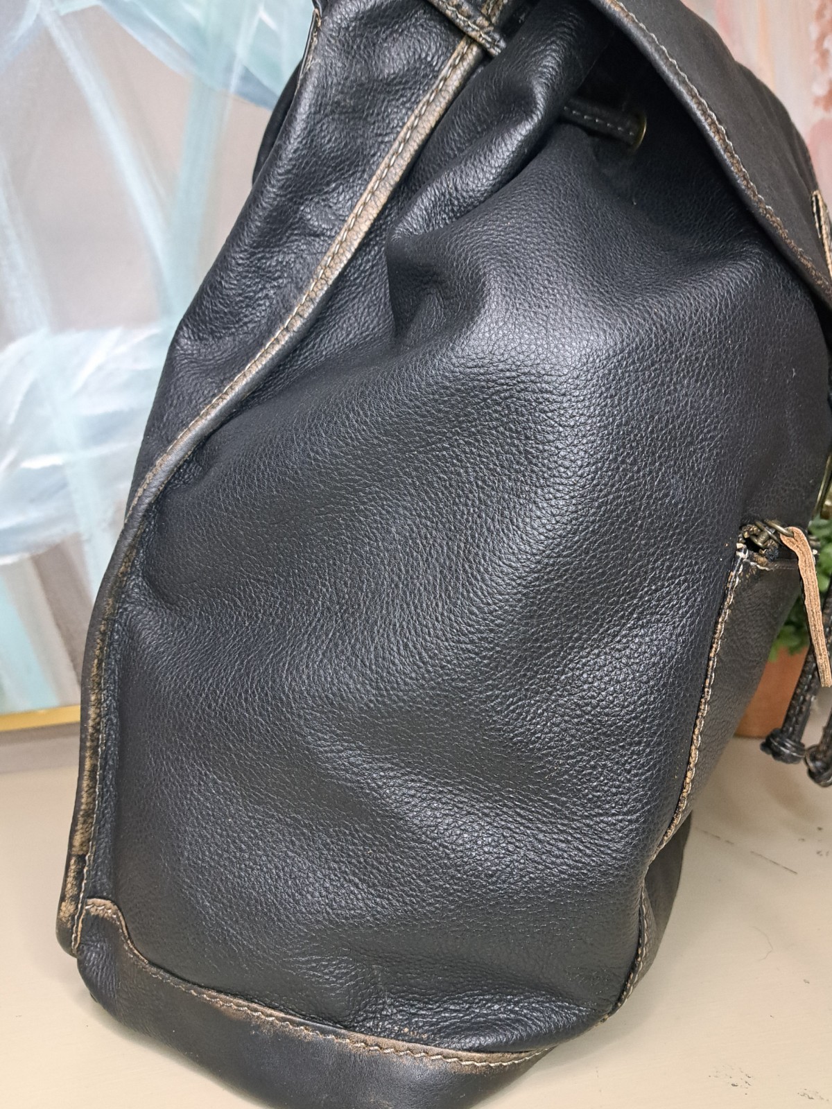 Wilson Leather Black Rivet Leather Backpack