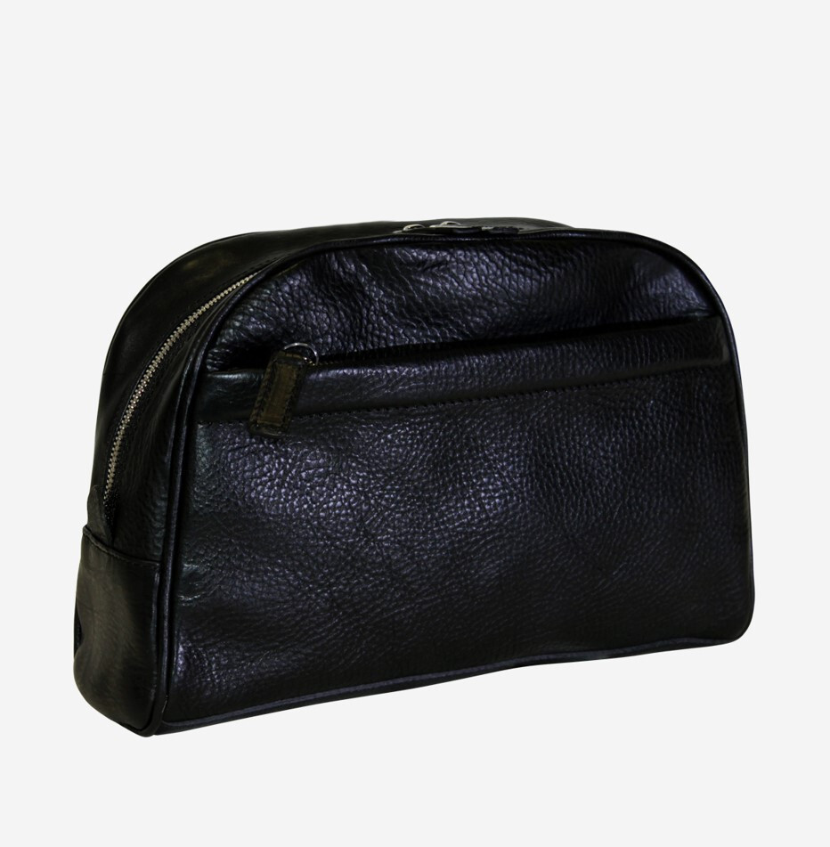 Beauty Case Travel Pouch Soft Pebble-Grain Full Grain Leather MADE TO ORDER