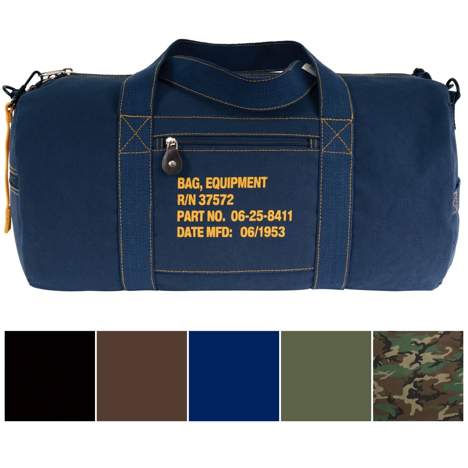 Rothco Cotton Canvas Travel Equipment Flight Carry Duffle Stamped Shoulder Bag