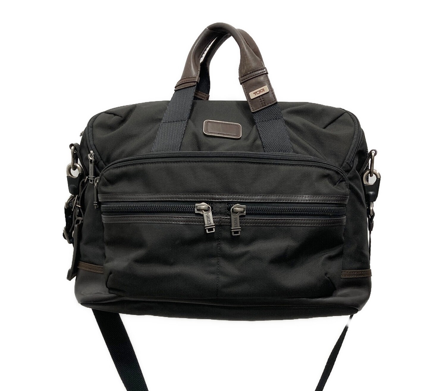 TUMI 2-Way Briefcase Black Brown Nylon Men Business Handbag 222644HK2