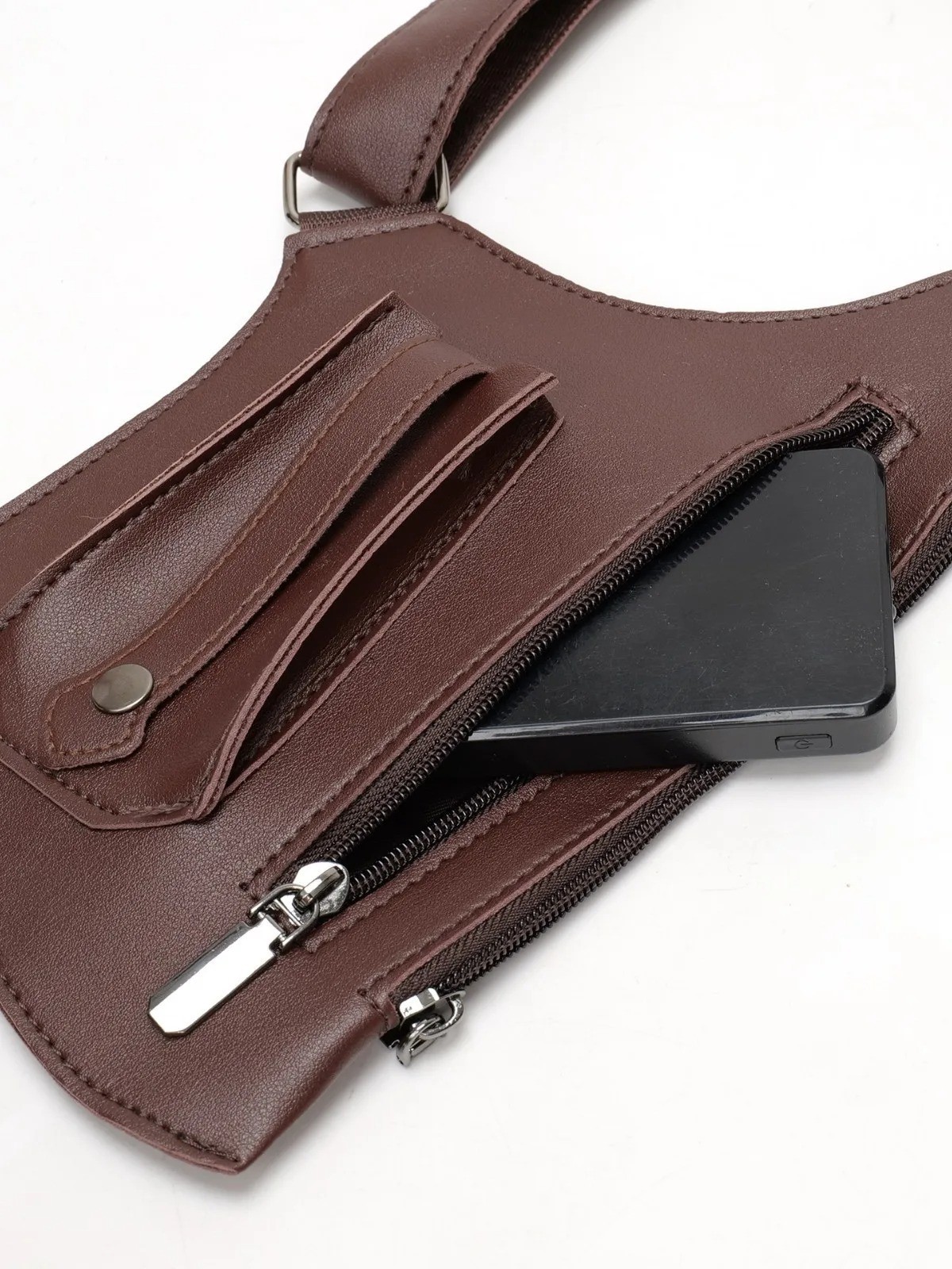 Adjustable Anti-Theft Underarm Shoulder Bag PU Leather Wallet Holster Bag