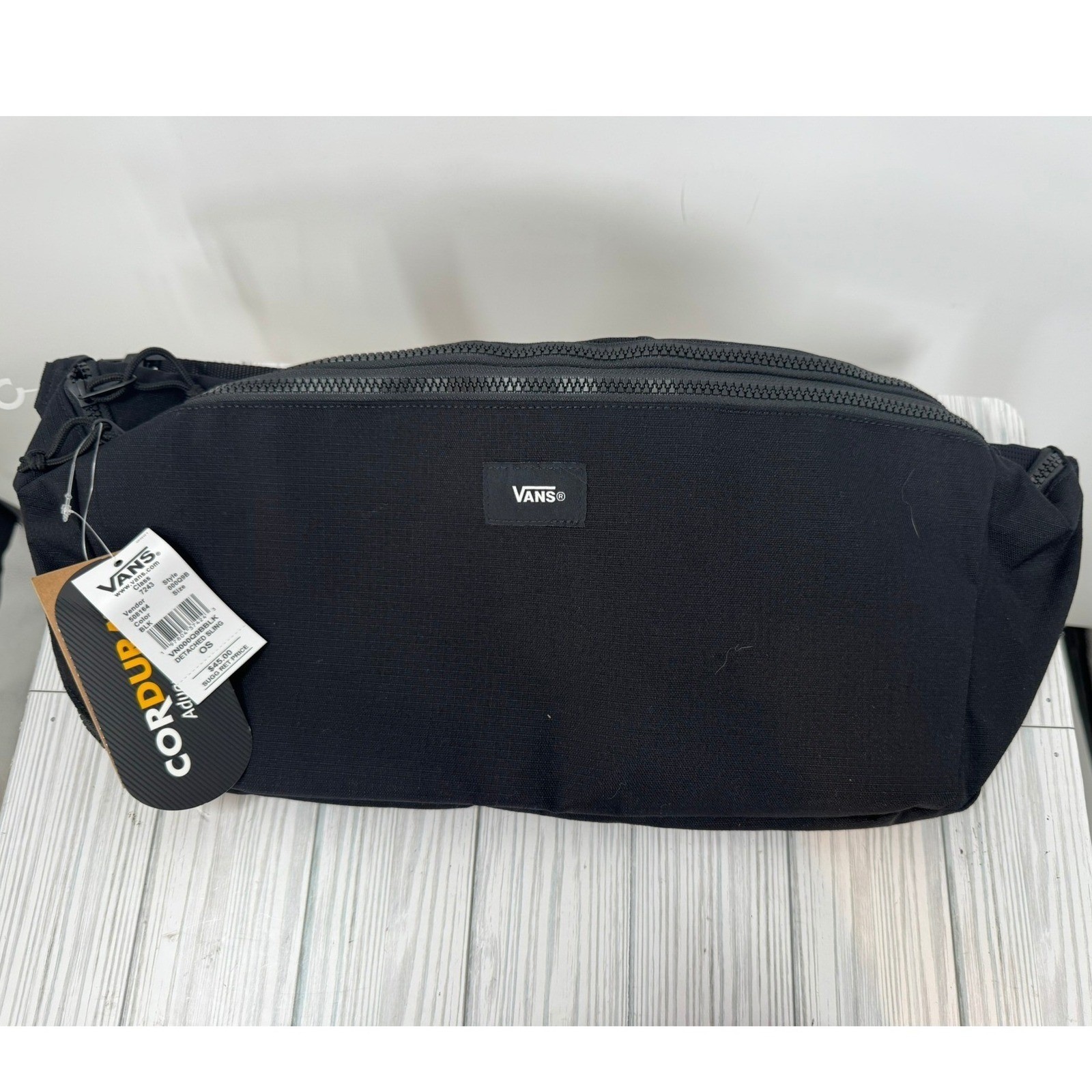 Vans Detached Sling Bag Black Cordura Nylon Crossbody Hip Pack VNOOOQ9BBLK NWT