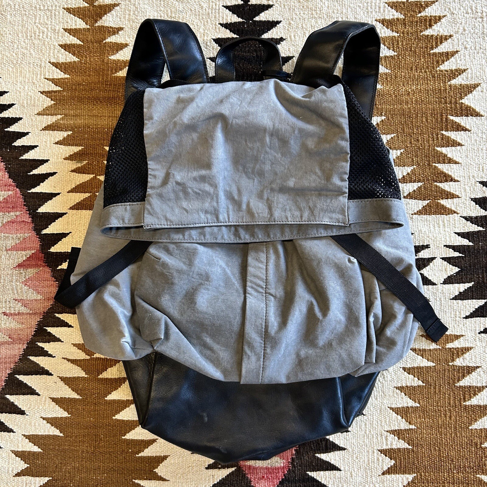 Christopher Raeburn Aruck Leather And Cotton Roll Top Backpack