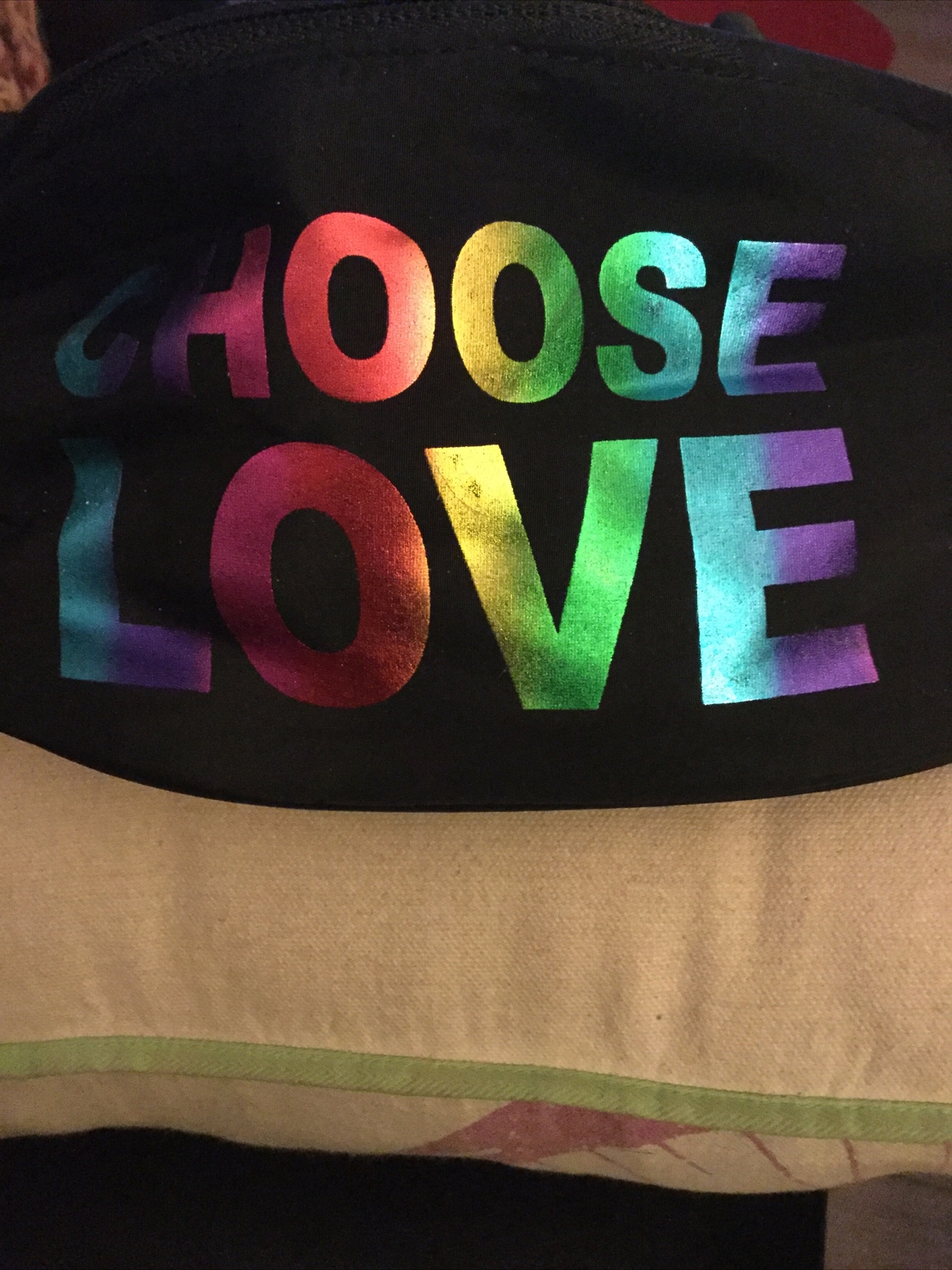 Fanny Pack ❤️Choose Love ❤️Black /Metallic Colors LBGTQ ~ NWT