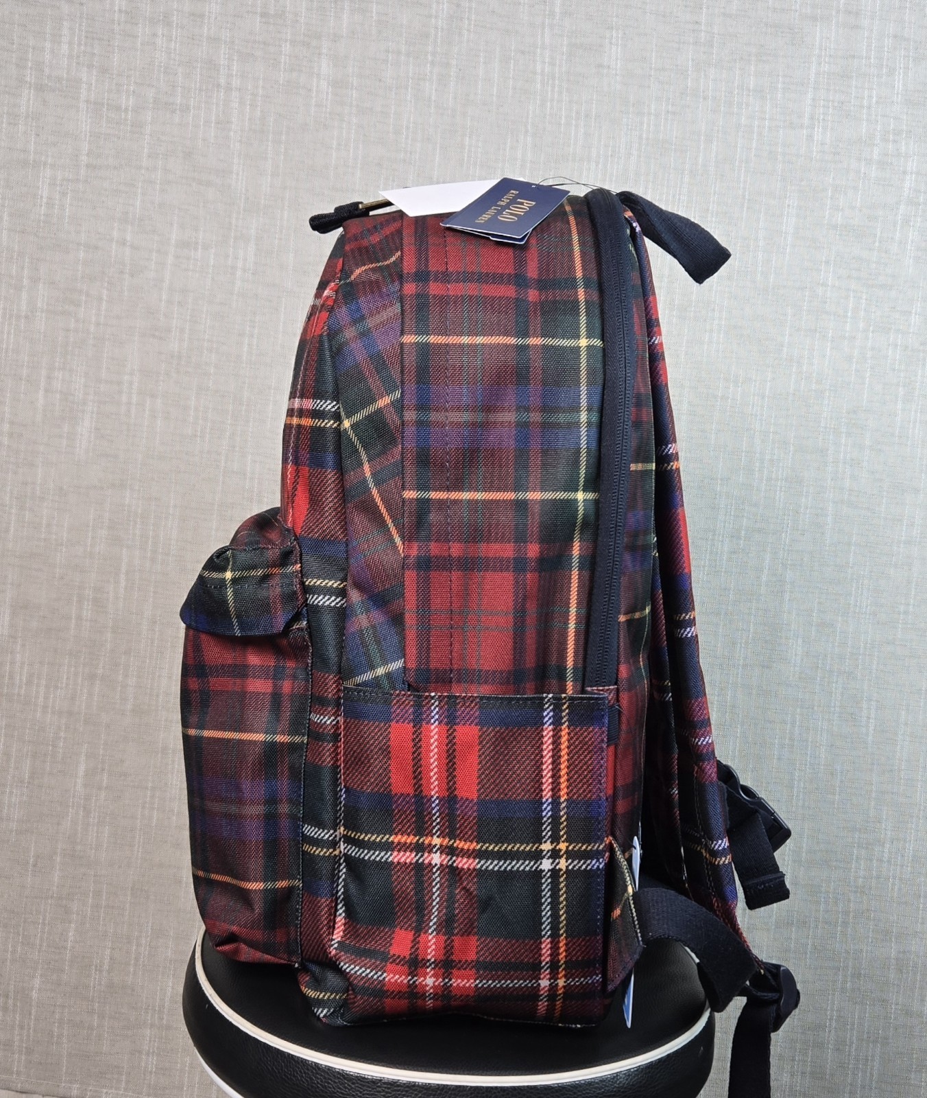 POLO Ralph Lauren Polo Bear Backpack Stewart Plaid Red Blue Green Tartan