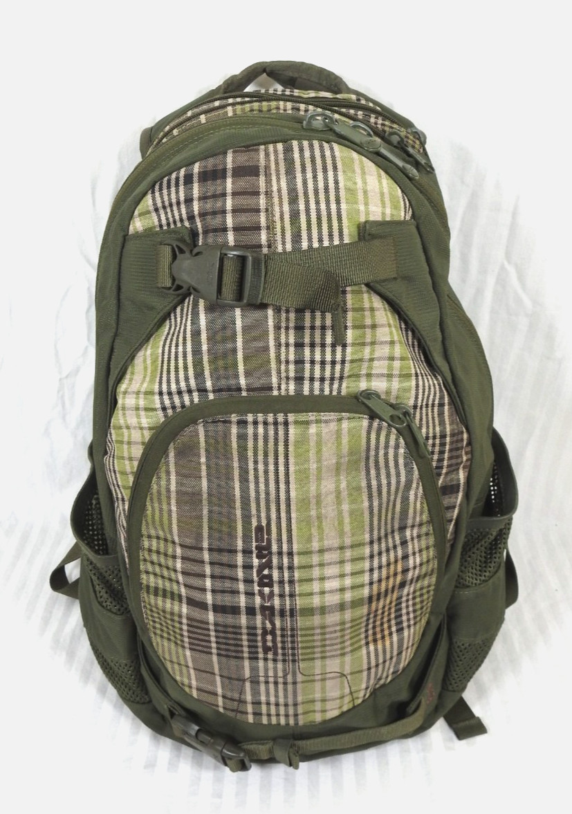 Dakine Olive Green & Tan Plaid Explorer Pack Laptop Backpack. #8130-050-27