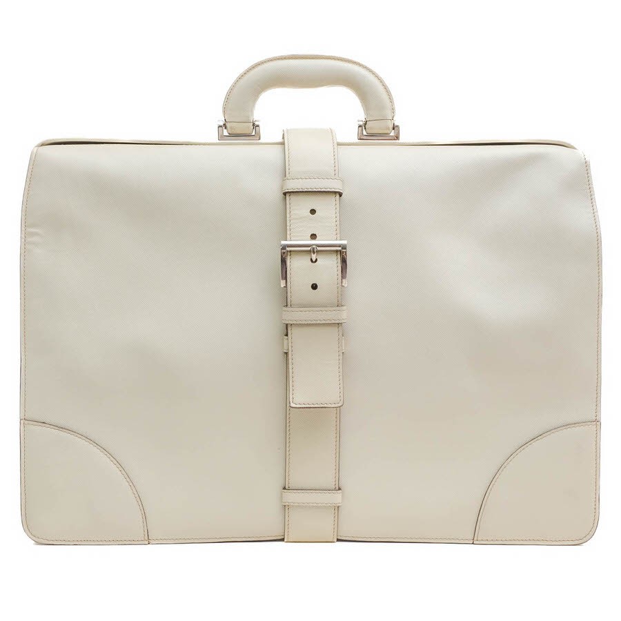 PRADA Business Bag Saffiano Cowhide Dulles Used