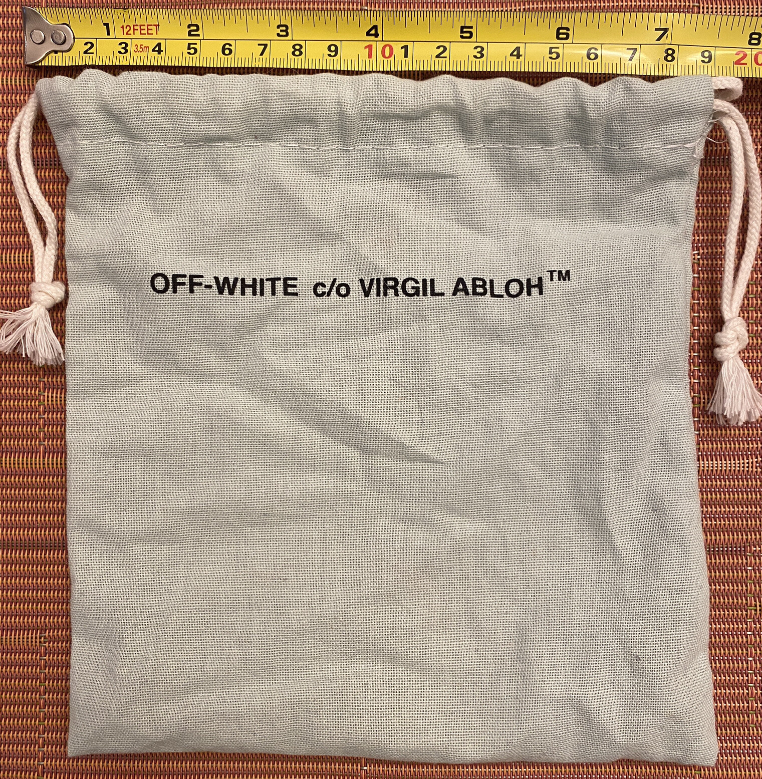 Off-White Virgil Abloh • Drawstring Bag Teal Green New • Tech • 7.5”• Free Fedex