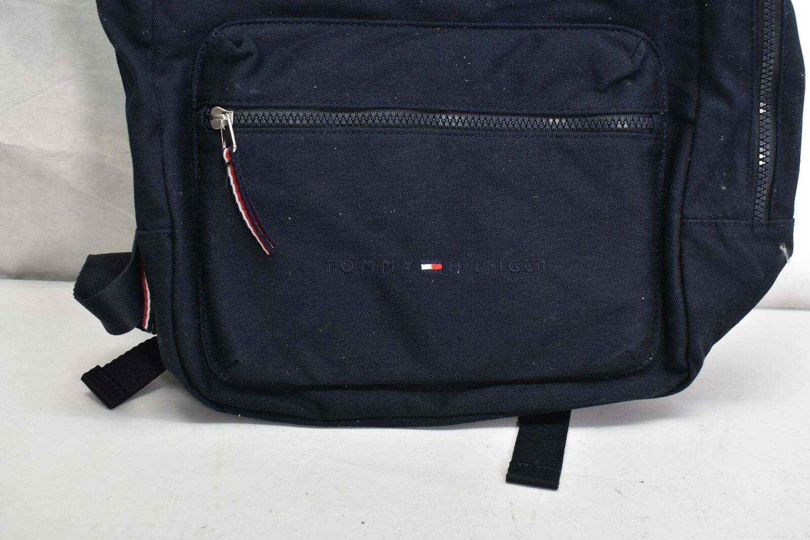 Tommy Hilfiger Jackson Canvas Backpack Navy Blue Weekend Commuter Bag NWT