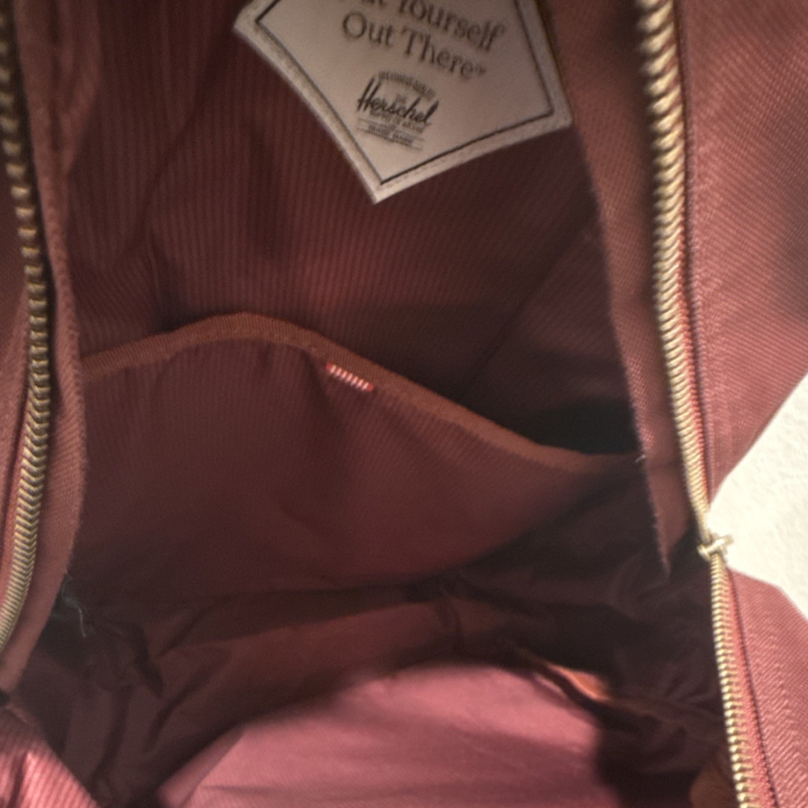 Herschel Dark Maroon Backpack Zip Closure Inner Pockets Casual Travel
