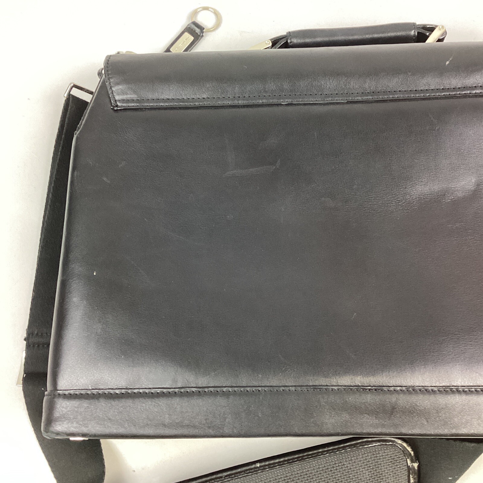 Kenneth Cole Black Leather Briefcase Laptop Satchel Bag