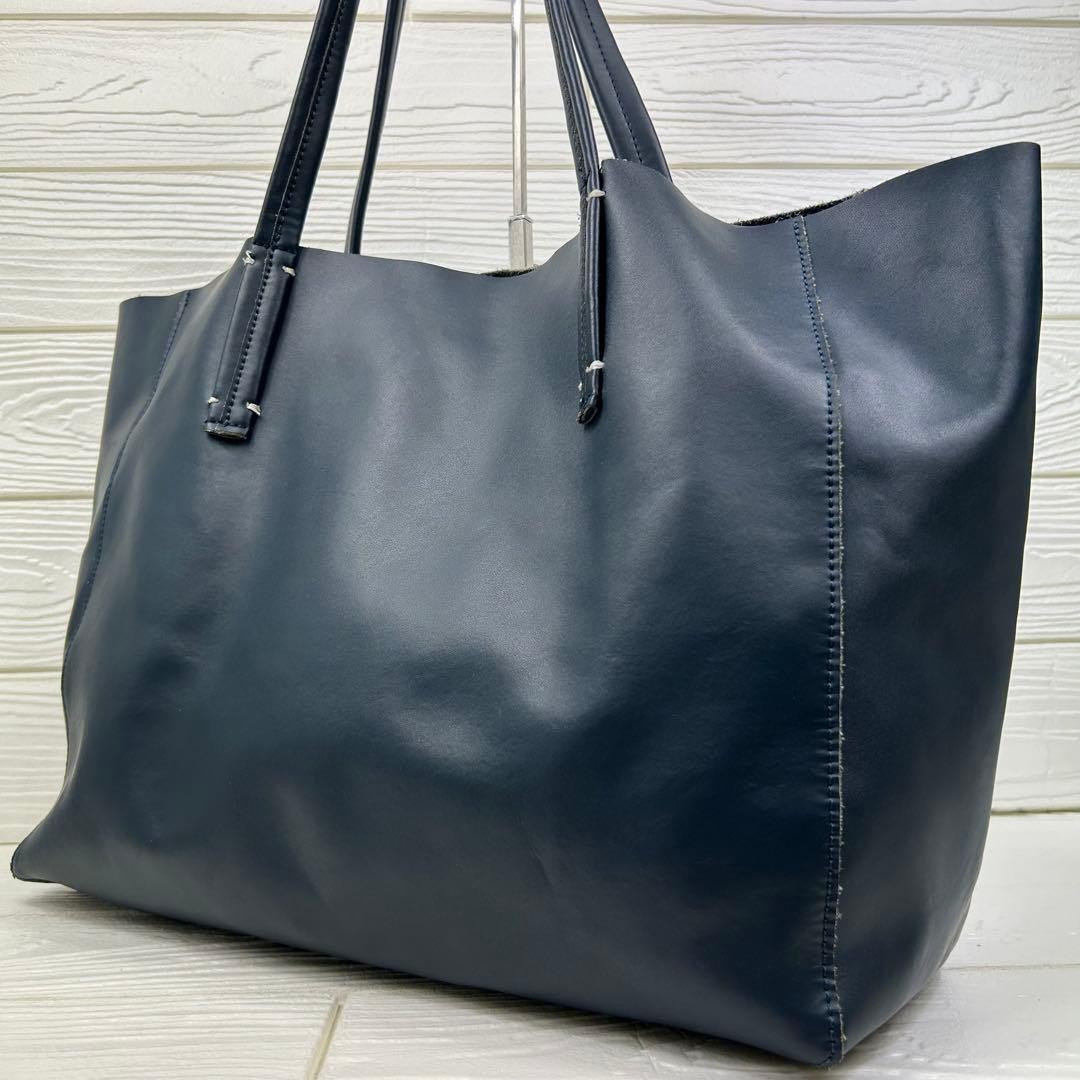 Beauty&Youth United Arrows Tote Bag Unisex Navy Leather A4 Pre-owned