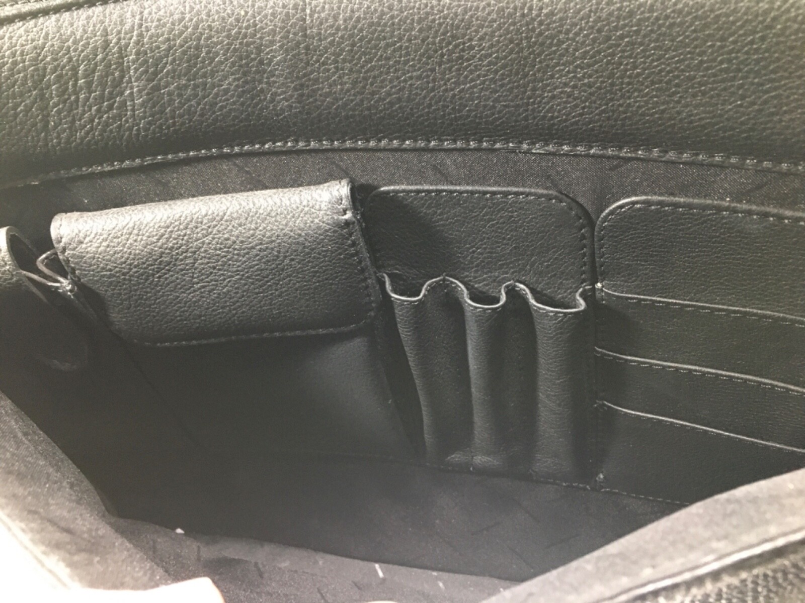 Samsonite Leather Briefcase Business Laptop Computer Black Shoulder Flapover Bag