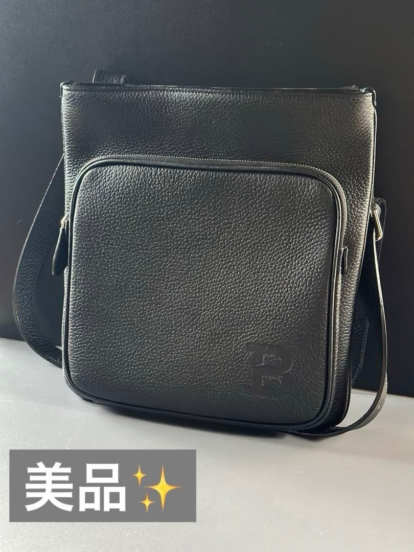 BALLY Black Leather Shoulder Bag Designer Elegant Luxury Versatile 31x29cm