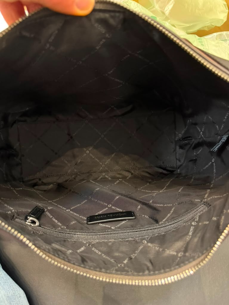 Michael Kors Cooper Pebbled Leather Soft Crescent Bag Luggage Men Crossbody