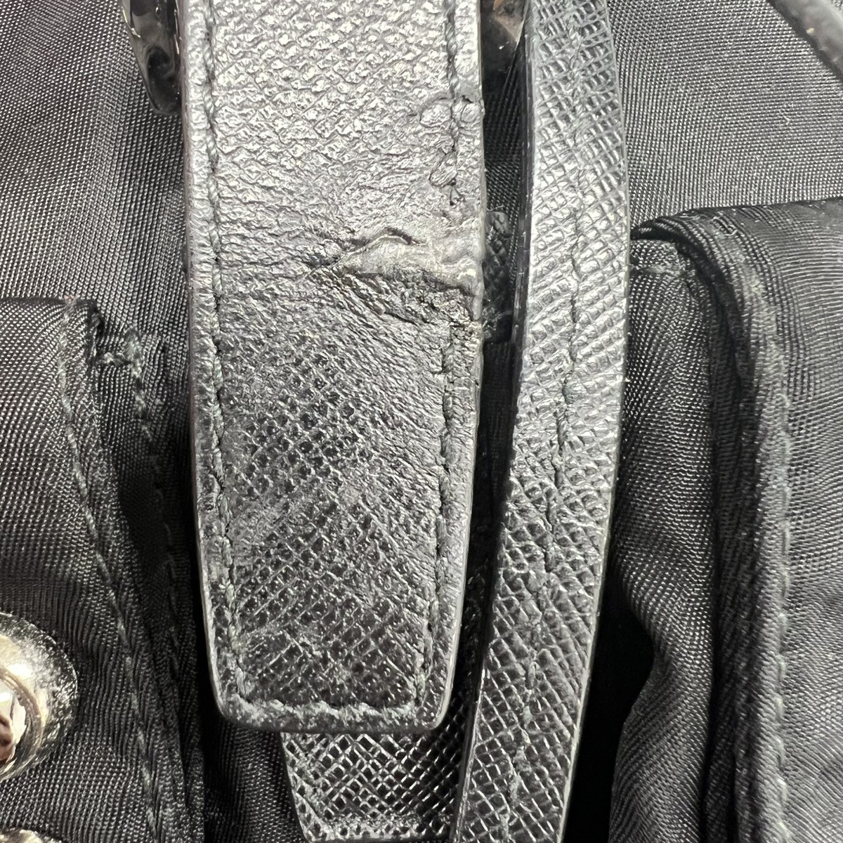 PRADA 1BZ811 robot Backpack Â· Daypack black Nylon leather Second Hand B-rank