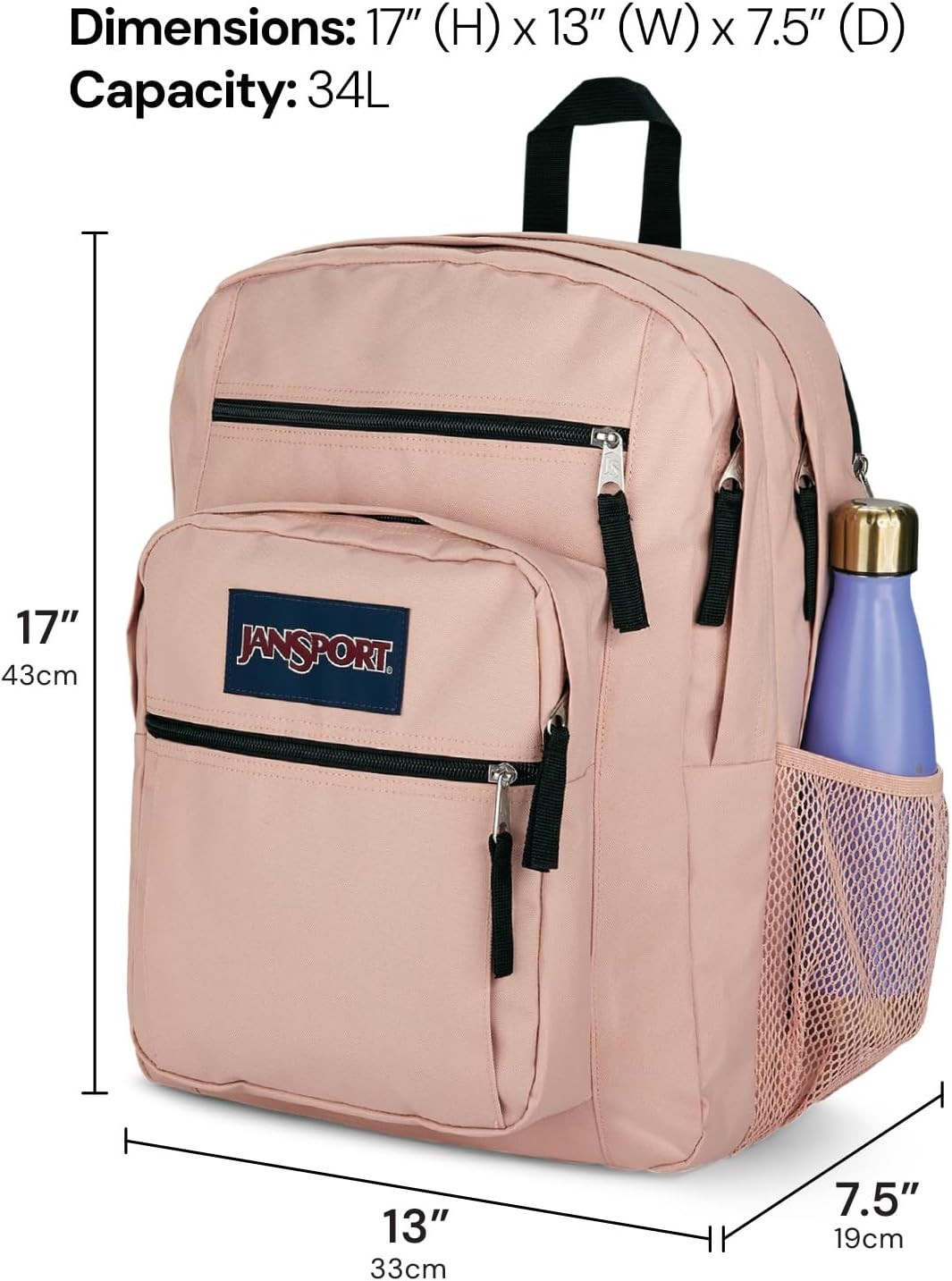 JanSport Laptop Backpack – Computer Bag with 2 Compartments, One Size, Black
