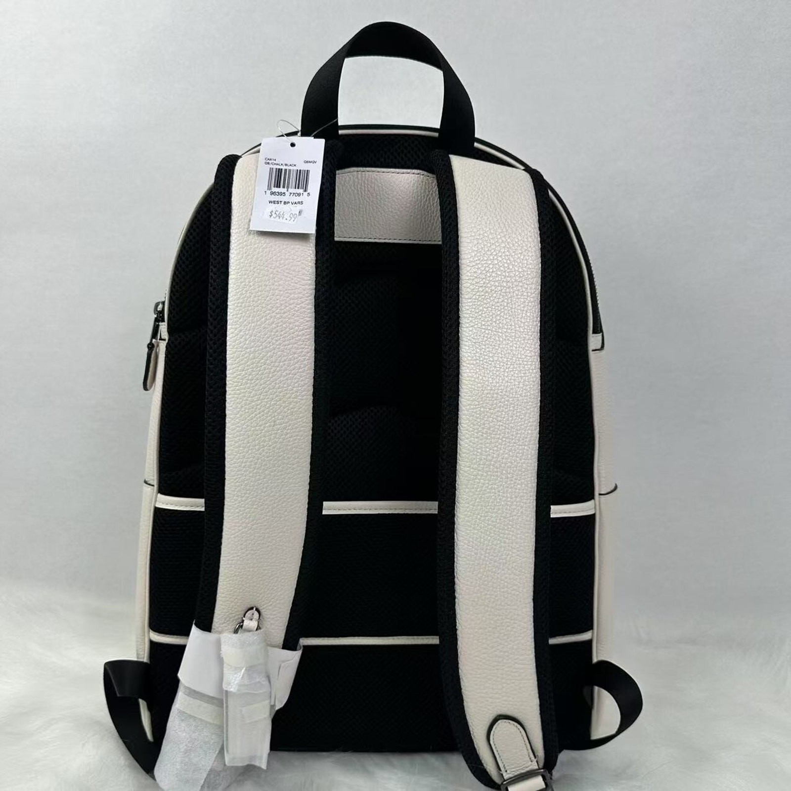 Coach West Backpack With Varsity Motif CAK14 In Leather Gunmetal/Chalk NWT