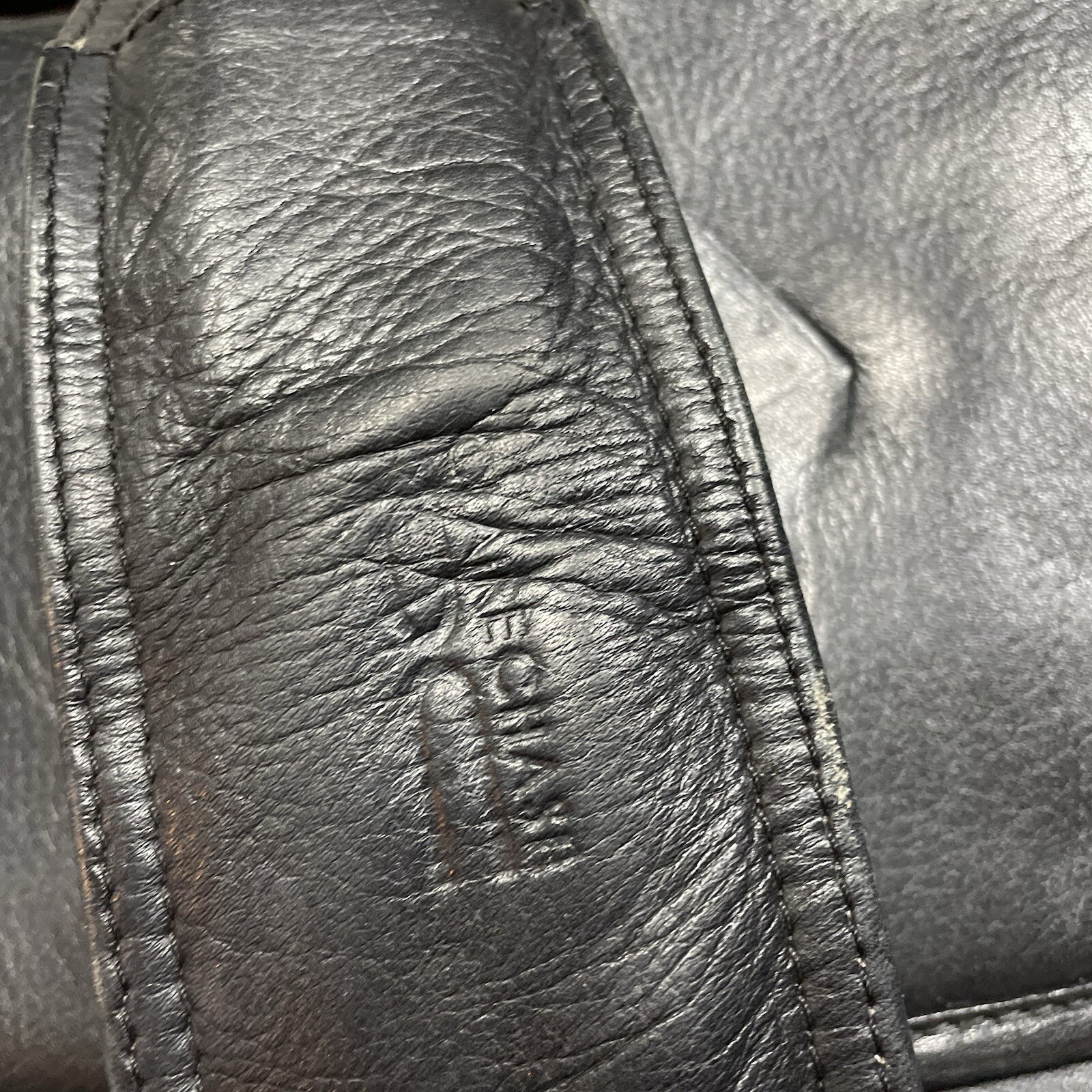 Claire Chase Leather Executive Computer Briefcase Saddle Black Messenger Bag