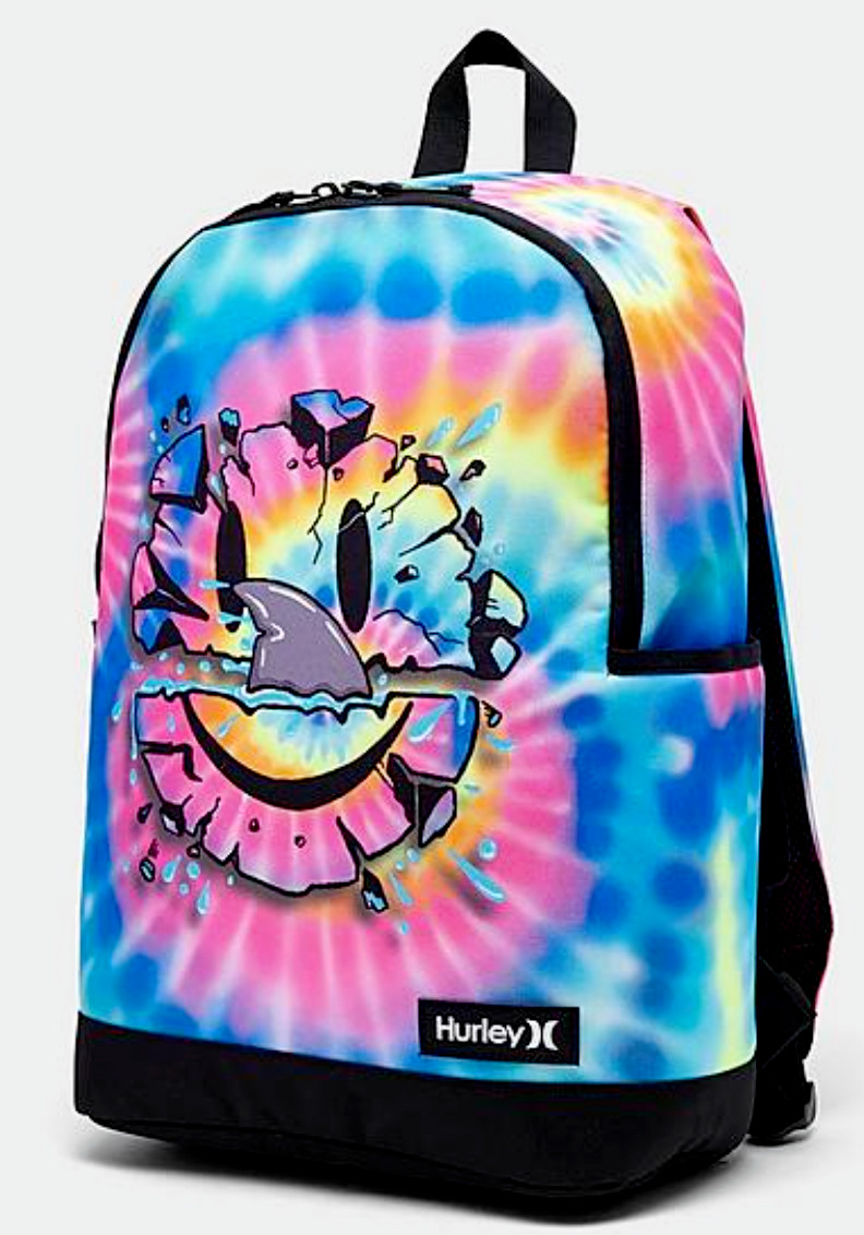 HURLEY GRAPHIC SCHOOL Backpack Book PINK BLUE VOLT Bag LAPTOP SLEEVE NEW $55