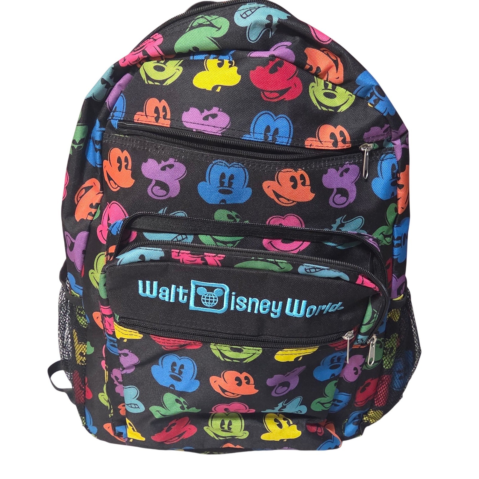 Disney Backpack Black Mickey Mouse All Over Print Walt Disney World Bag