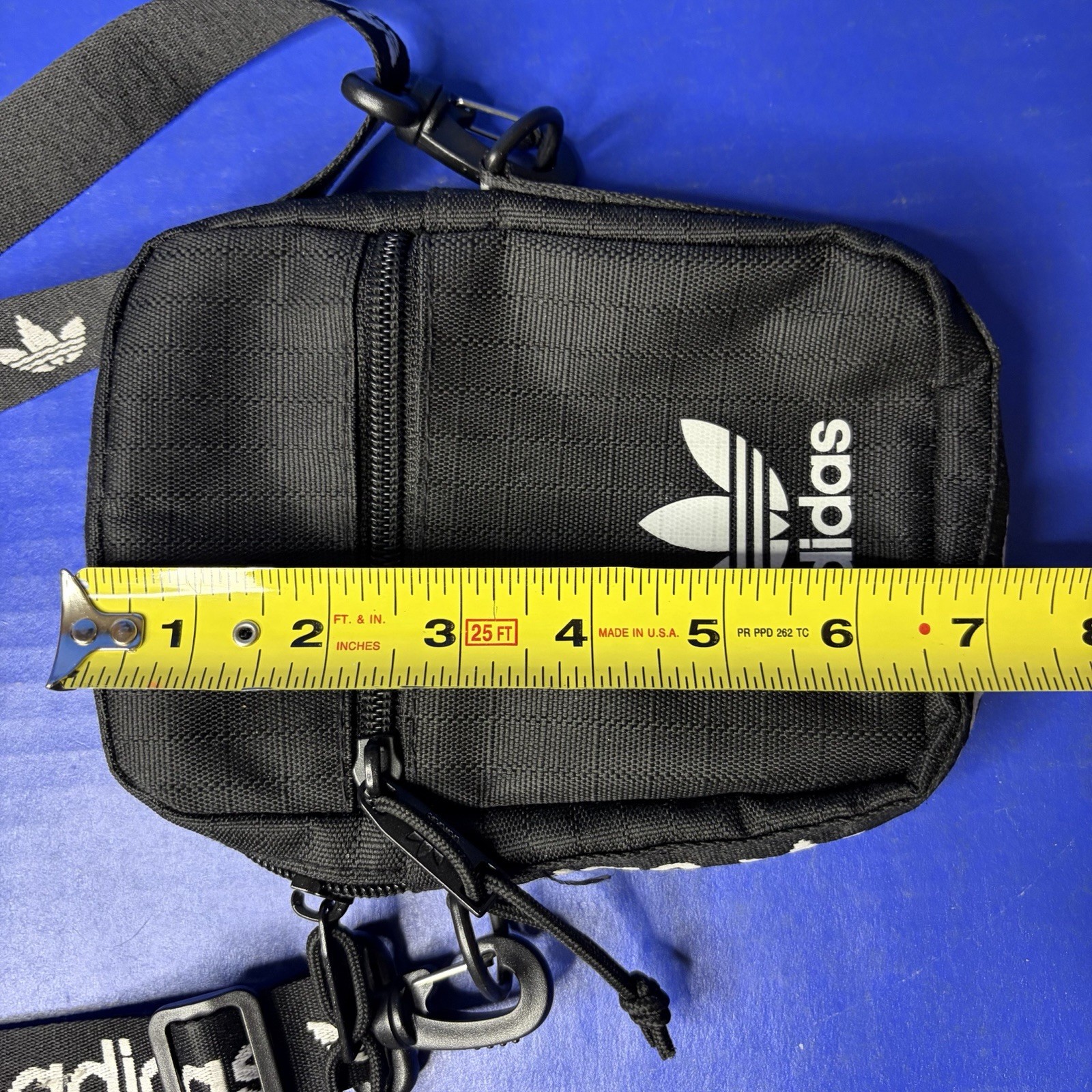 Adidas Originals Festival Crossbody Bag Black And White 3 Stripe Logo 7x5in