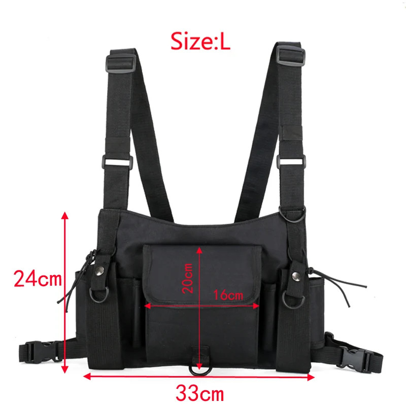 Functional Tactical Chest Bag For Men Fashion Bullet Hip Hop Vest Streetwear Bag