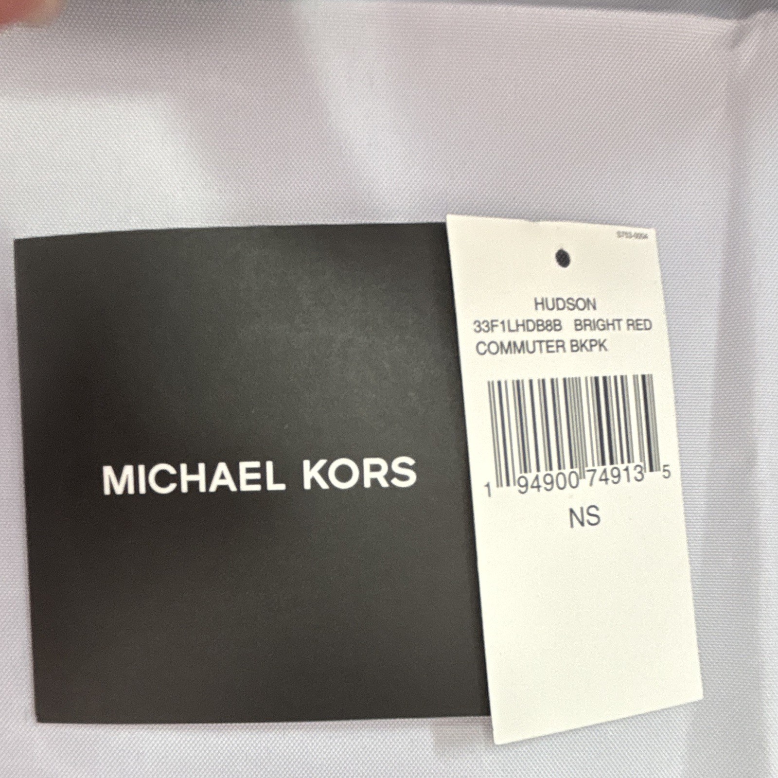 Michael Kors Men’s Monogram Backpack Black Red White Stripe Zip Pockets