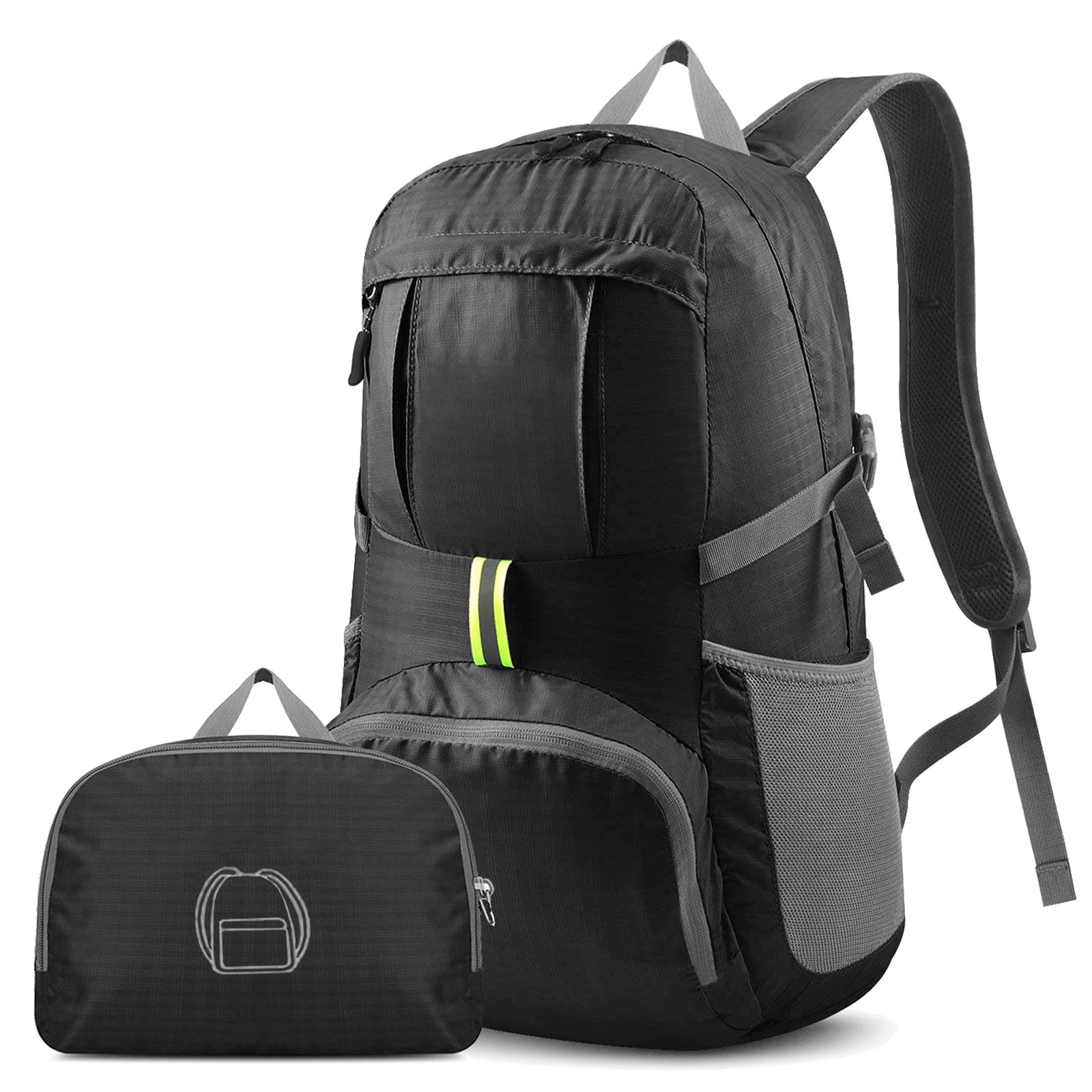 Ultra Lightweight Packable Backpack for Men and Women, with Reflective Stripe