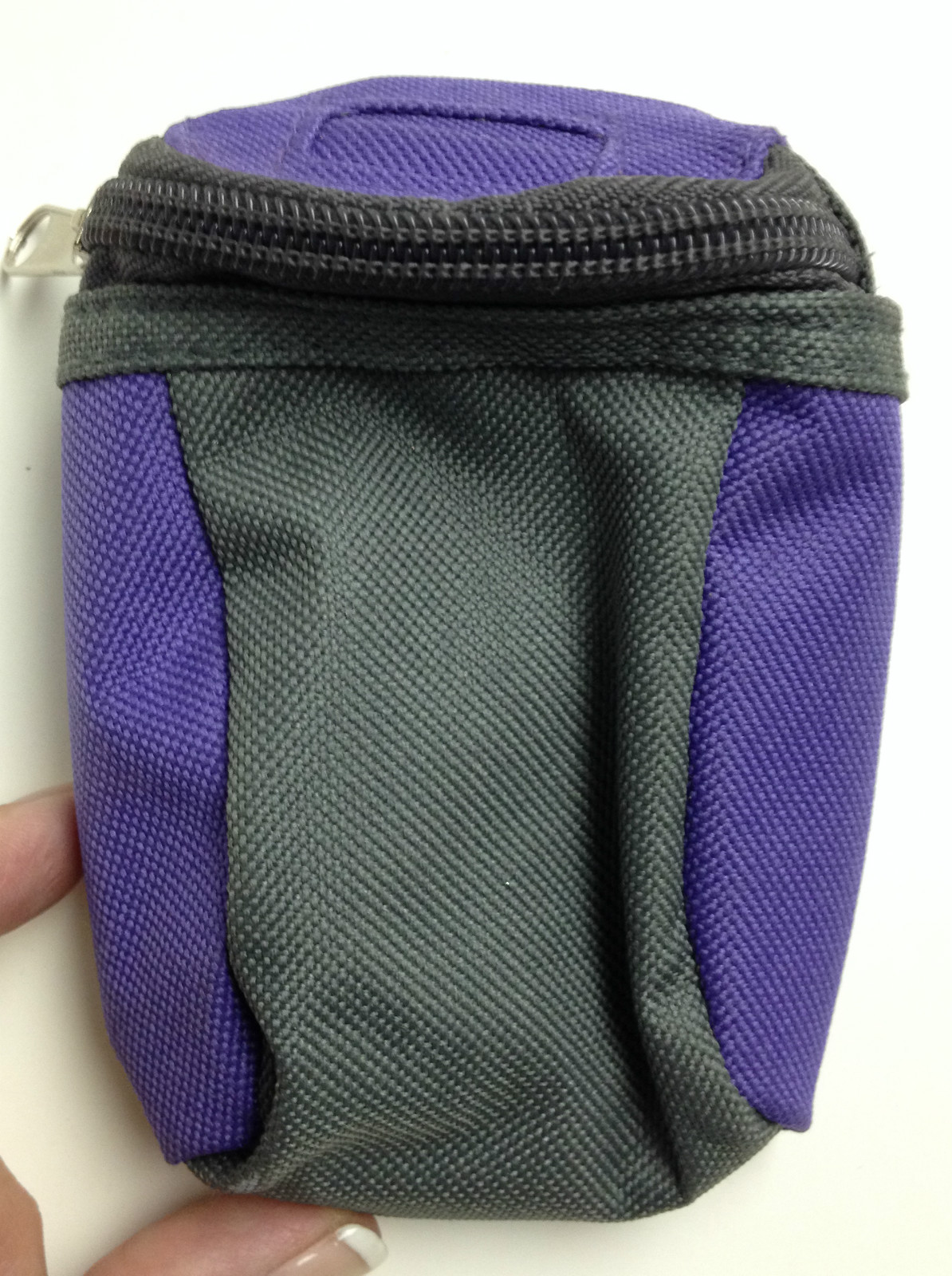 Mini Backpack for Belt or hanging on main Backpack Purple and Gray 1 zippers
