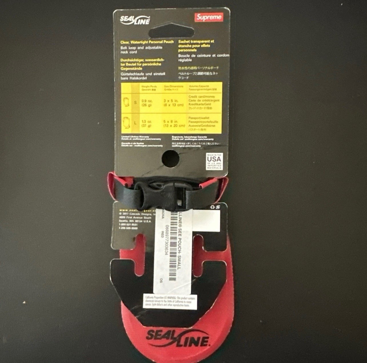 SUPREME SealLine See Pouch Small Red SS18 BNIB w/Accessories IN HAND SHIPS NOW