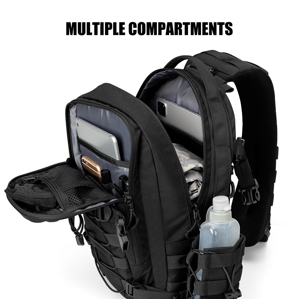 Tactical Sling Bag for Men:12L EDC CCW Concealed 2-in-1 Shoulder Bag Backpack