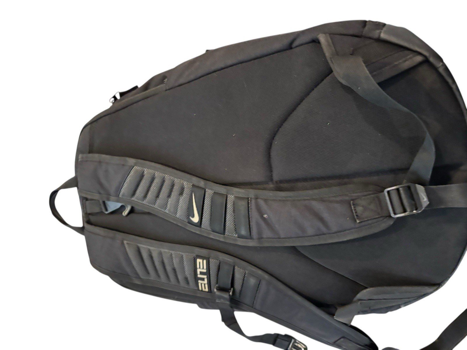 Nike Hoops Elite Pro Backpack Black Adjustable Straps Zippered Gold Polyester