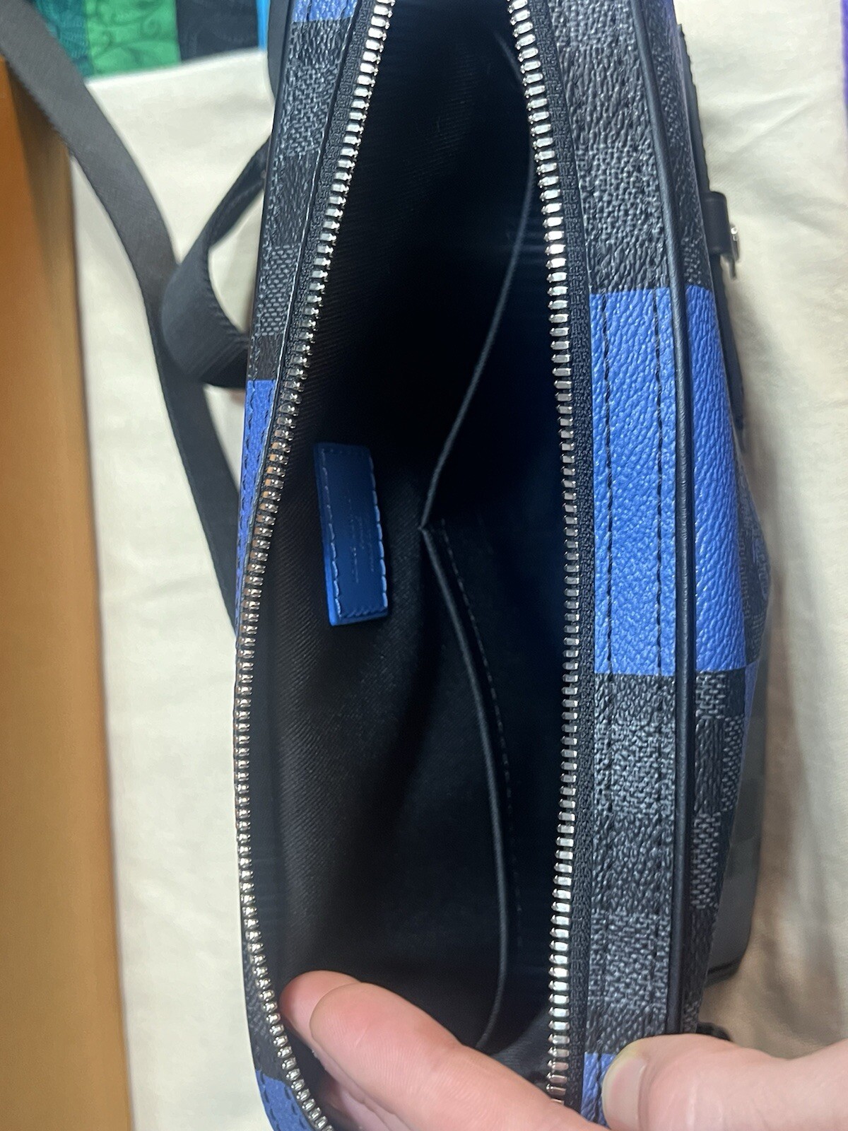 Louis Vuitton Damier Graphite Alpha Messenger Blue Trim N40188 Virgil Abloh