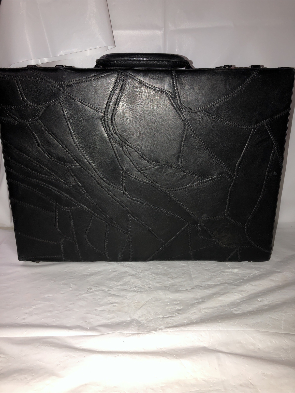 Black Briefcase Designer W/ Locks 12.5×17.5” Attaché Working Unused