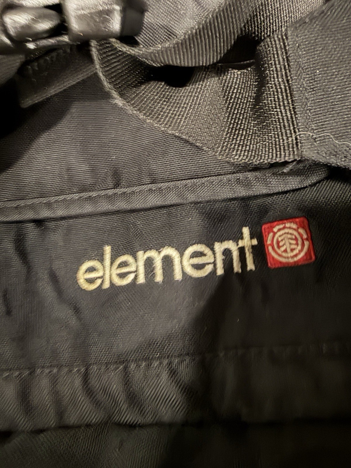 Element Black/Gray Logo Backpack Padded Pockets Zip Buckle Mojave