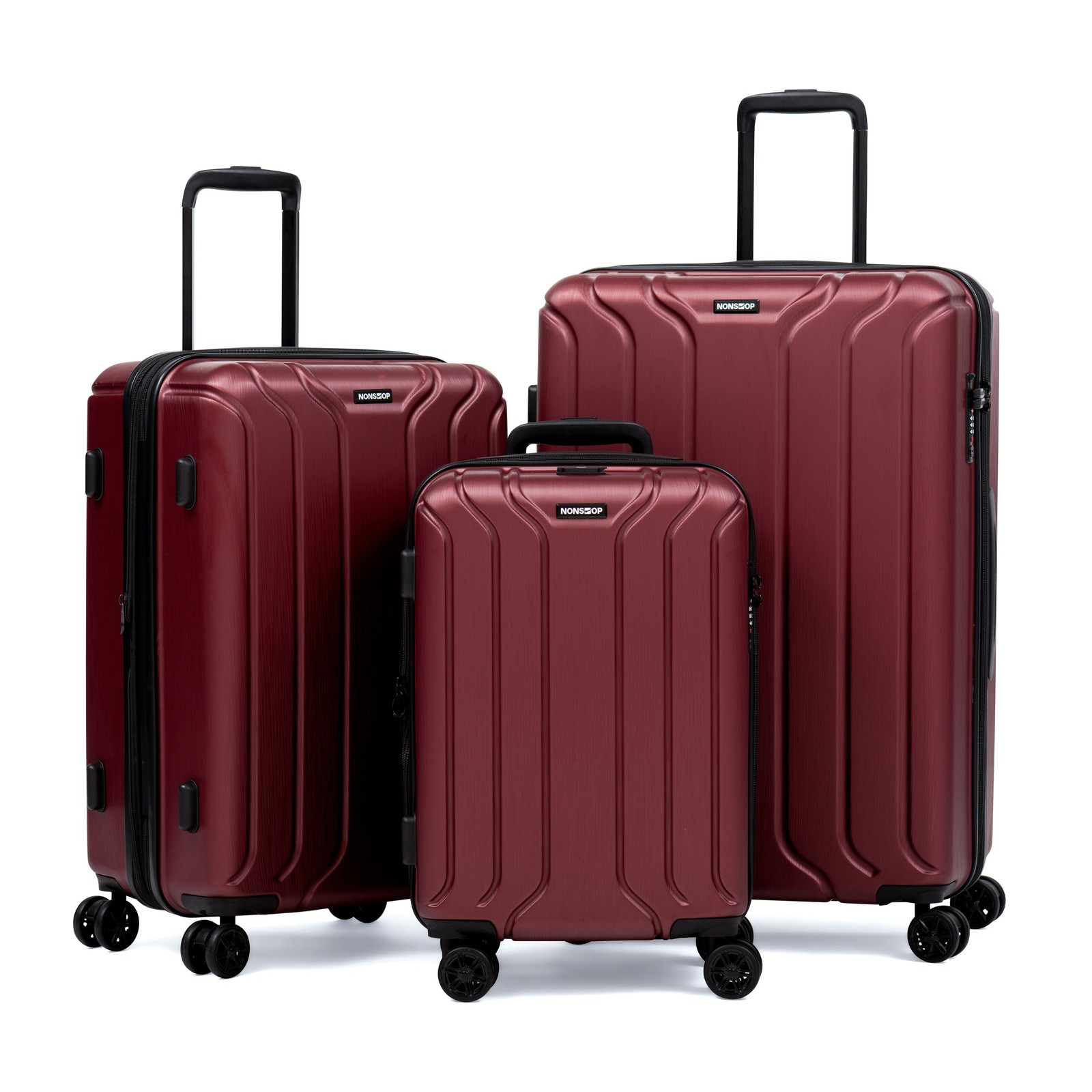 NONSTOP NEW YORK Luggage Expandable Spinner Wheels Travel Suitcase 3 Piece U33